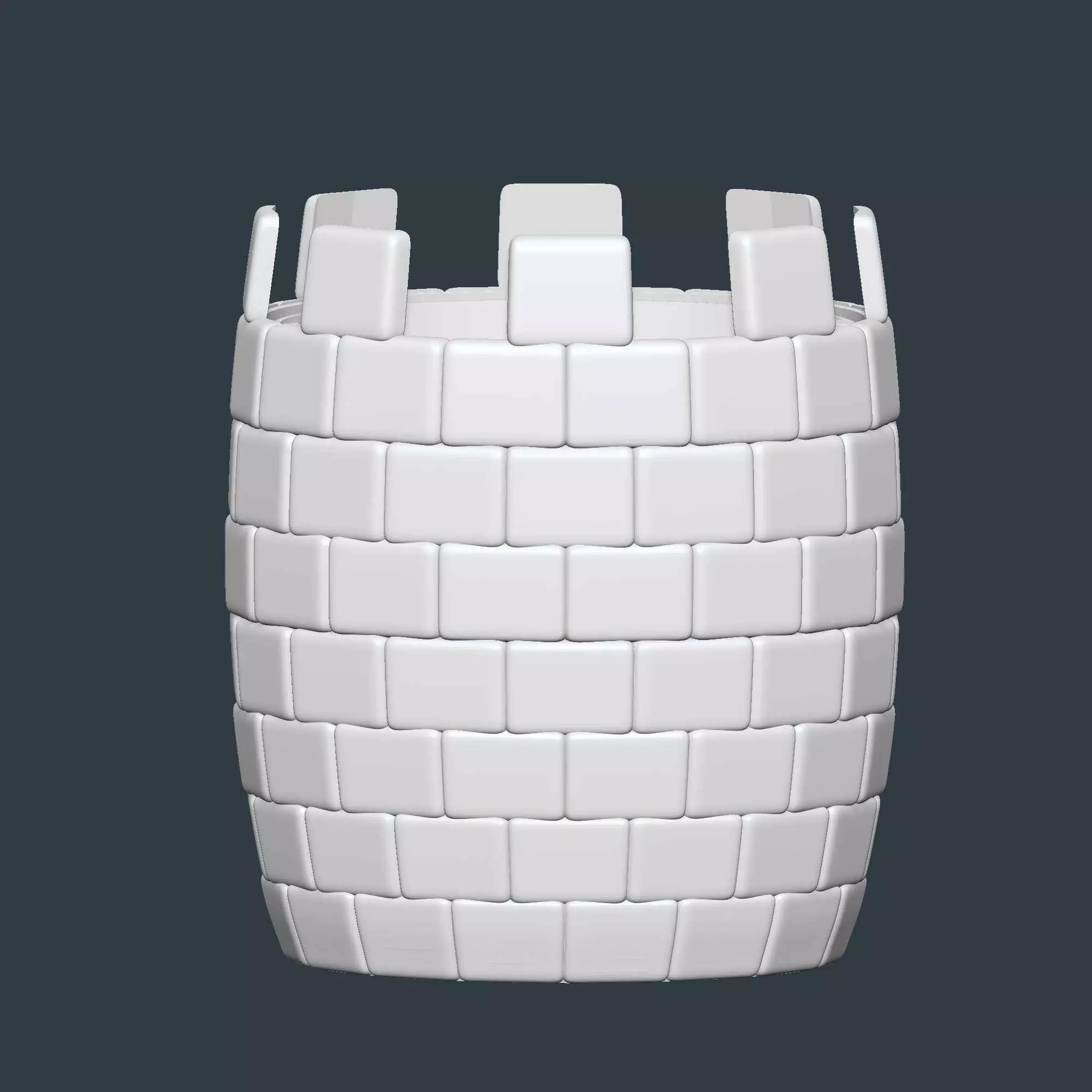 Castle Tower Plant Pot With Drainage No Supports 3D print model_7