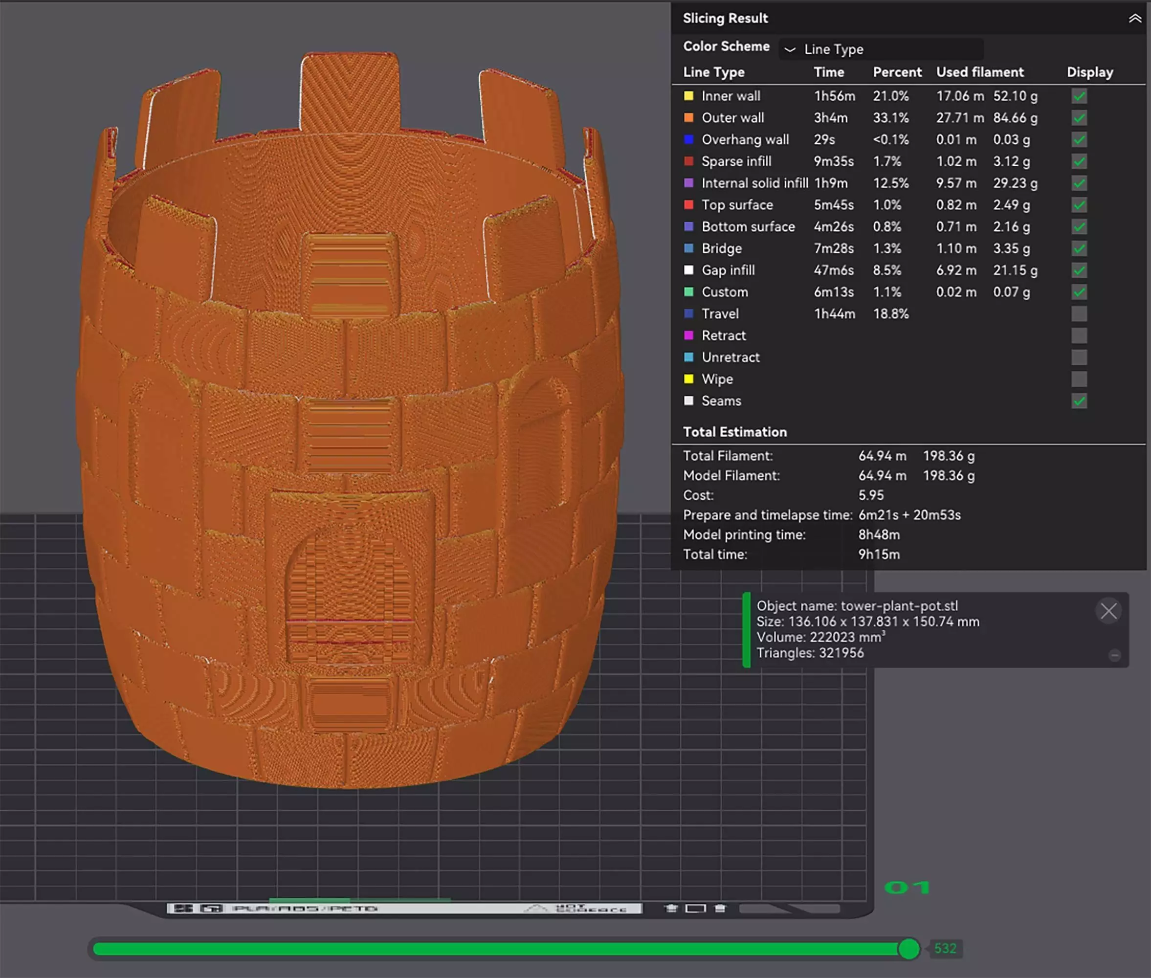 Castle Tower Plant Pot With Drainage No Supports 3D print model_3