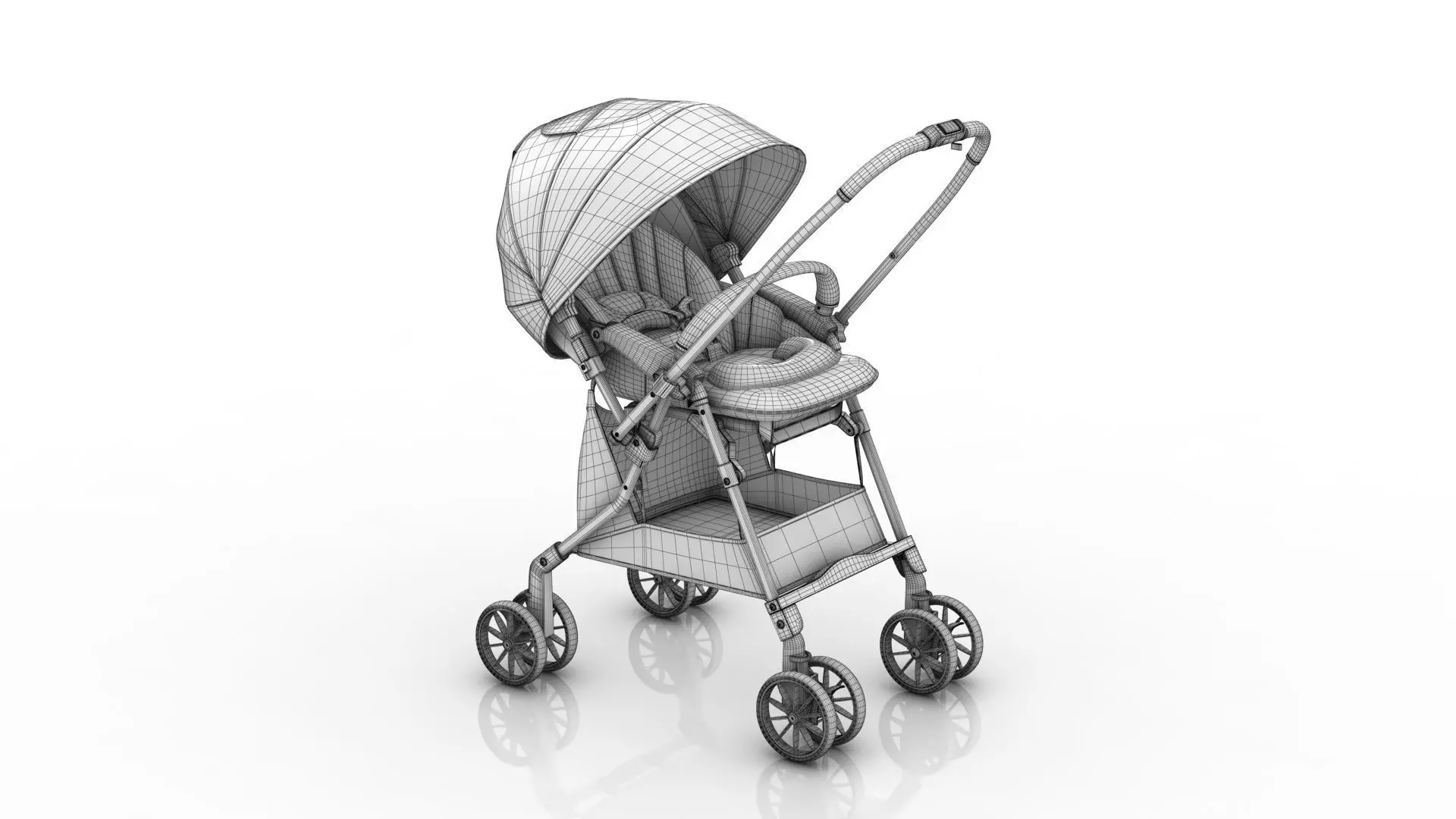 Combi Baby stroller 3D model_8