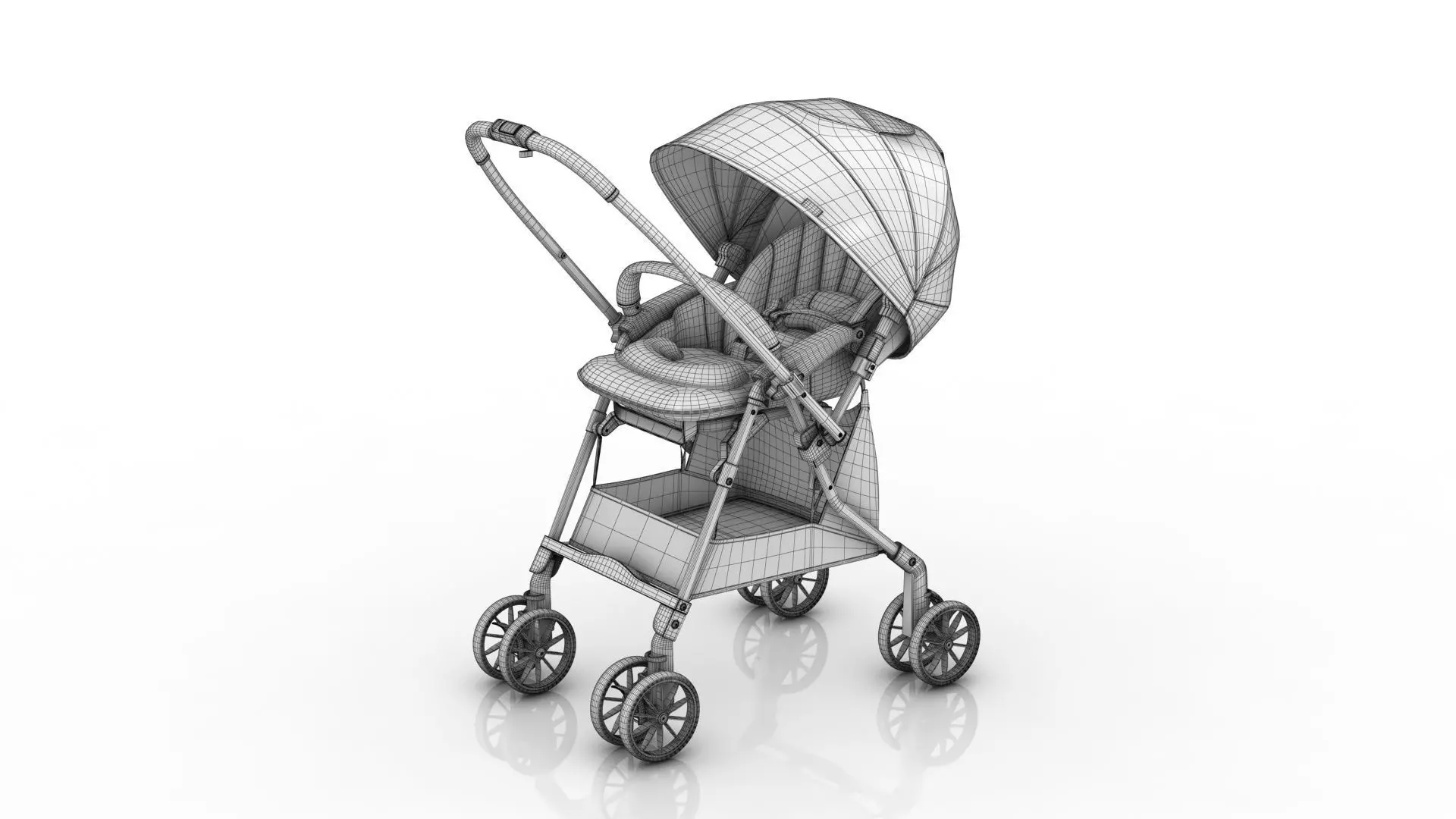 Combi Baby stroller 3D model_10