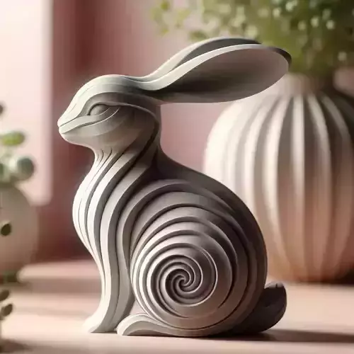 Elegant Swirl Rabbit Sculpture
