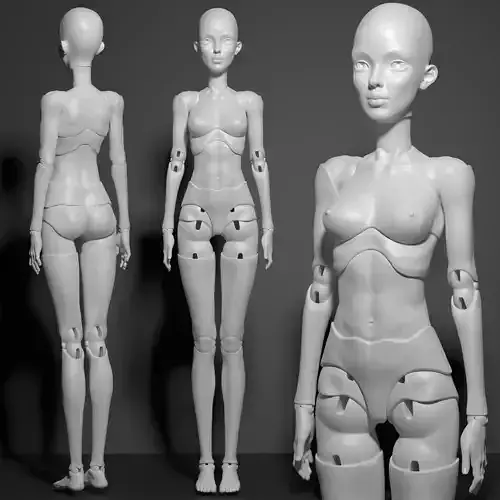 Model GH1 - 3D Printable BJD Doll STL Poseable Ball-Jointed Doll 3D model