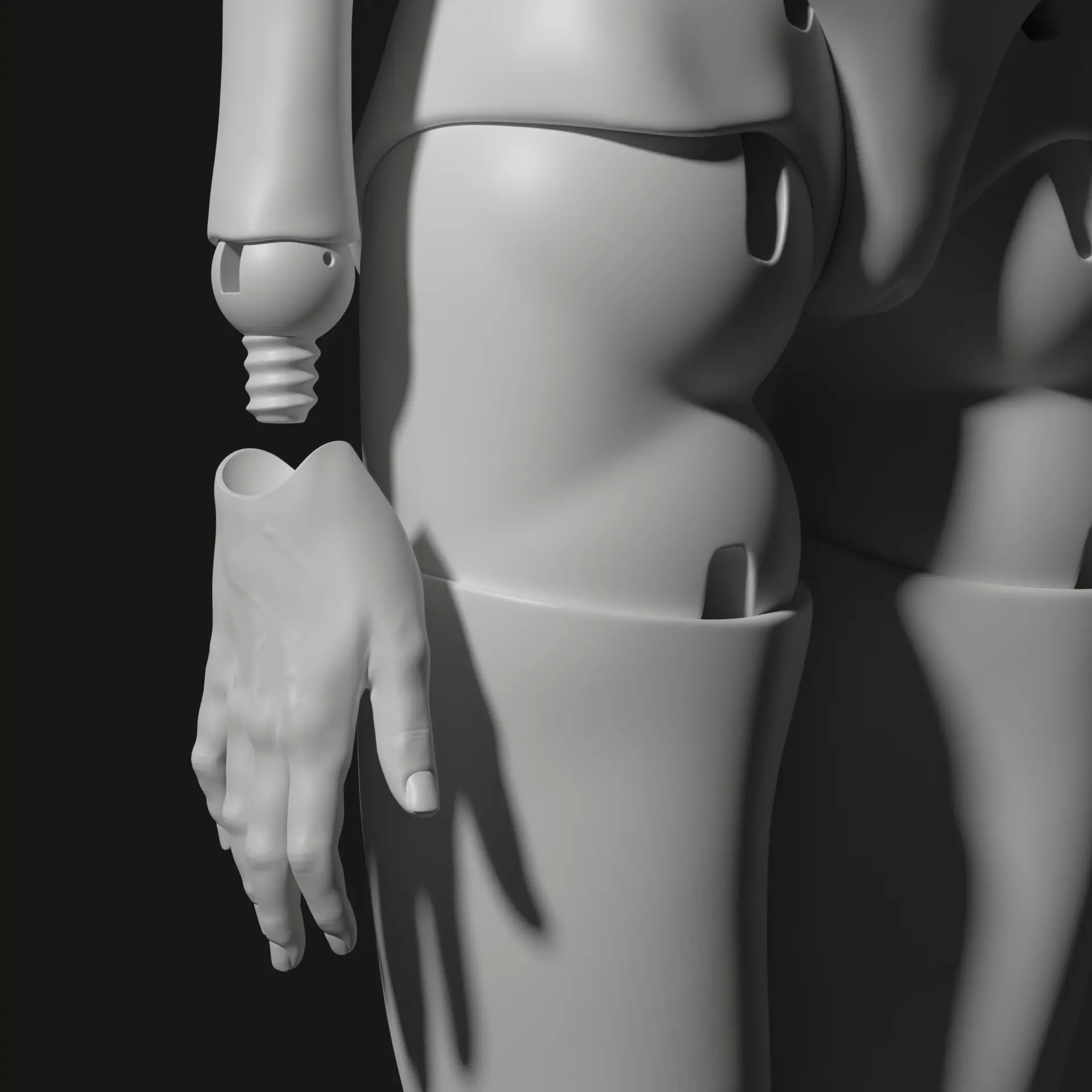 Model GH1 - 3D Printable BJD Doll STL Poseable Ball-Jointed Doll 3D model_8