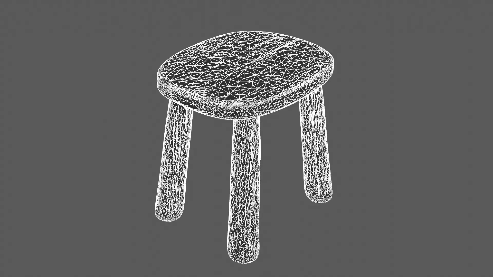 Minimalist Wooden Stool 3D Model 3D model_8