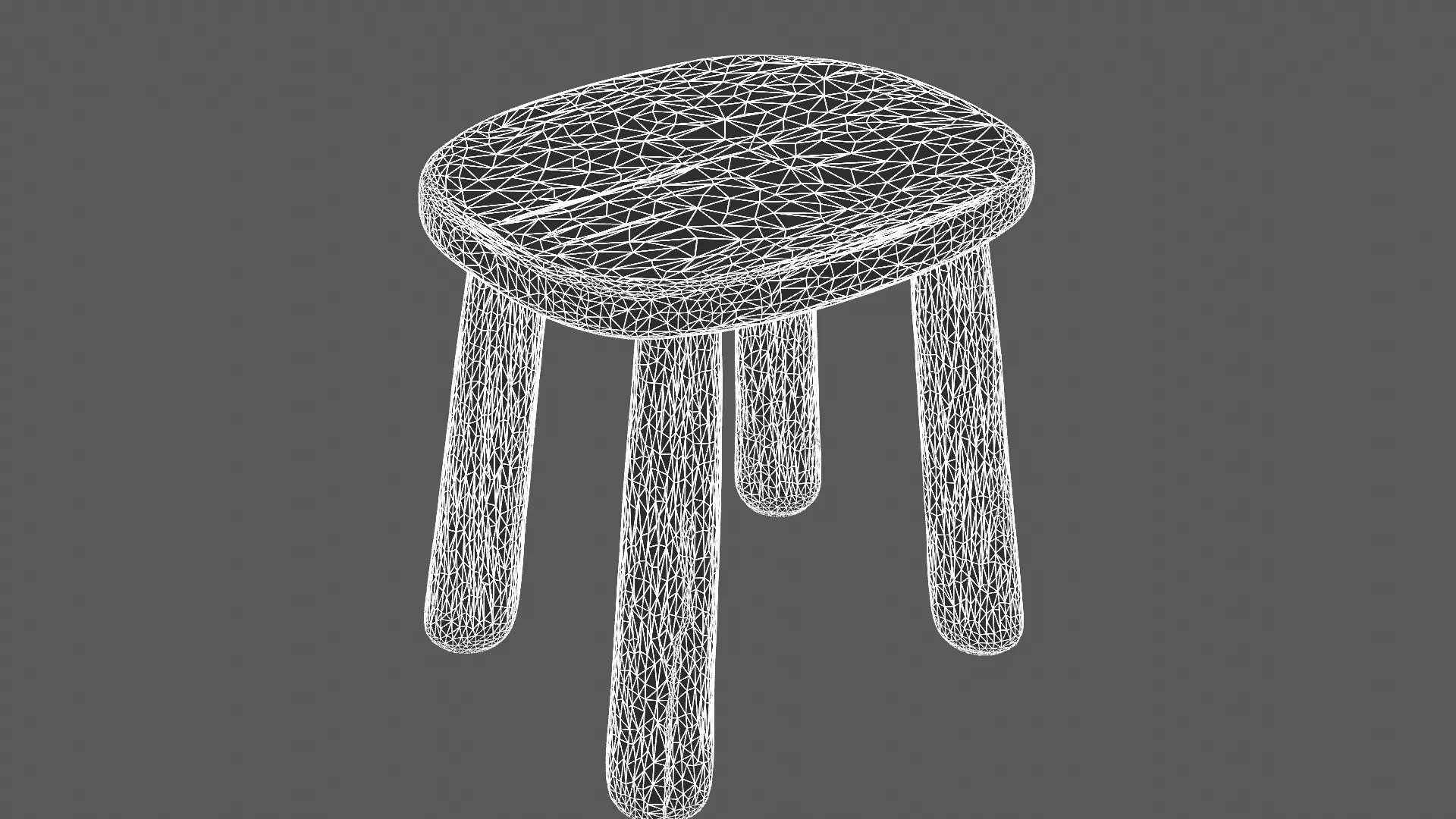 Minimalist Wooden Stool 3D Model 3D model_5