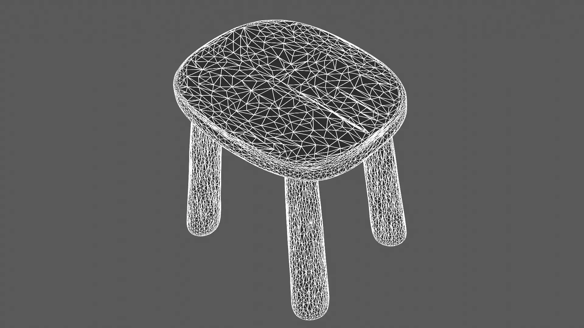 Minimalist Wooden Stool 3D Model 3D model_9