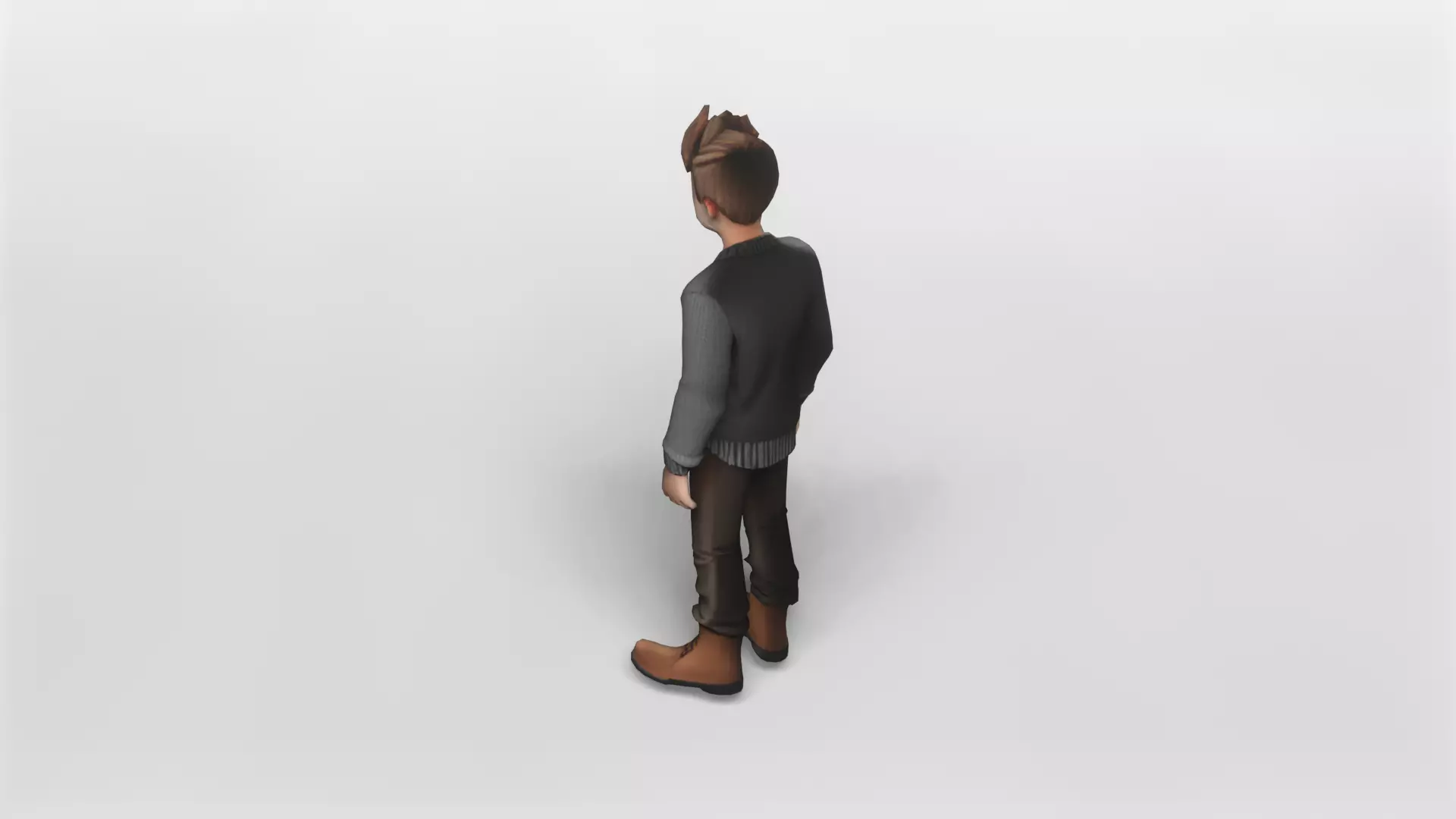 Stylized Young Man in Casual Winter Outfit 3D Model 3D model_3