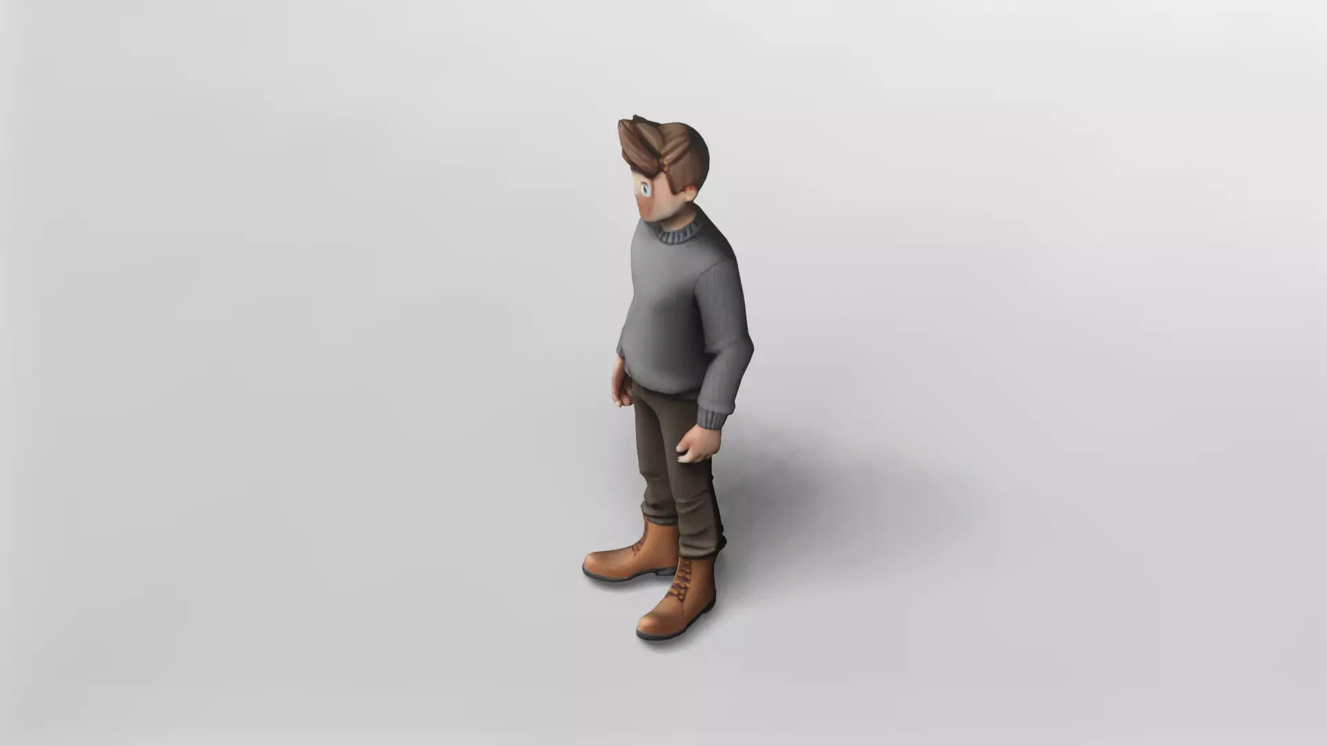 Stylized Young Man in Casual Winter Outfit 3D Model 3D model_2