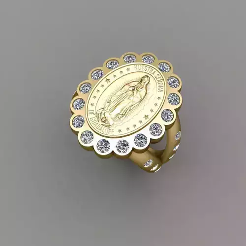 Our Lady of Guadalupe with baby jesus ring 3D print model