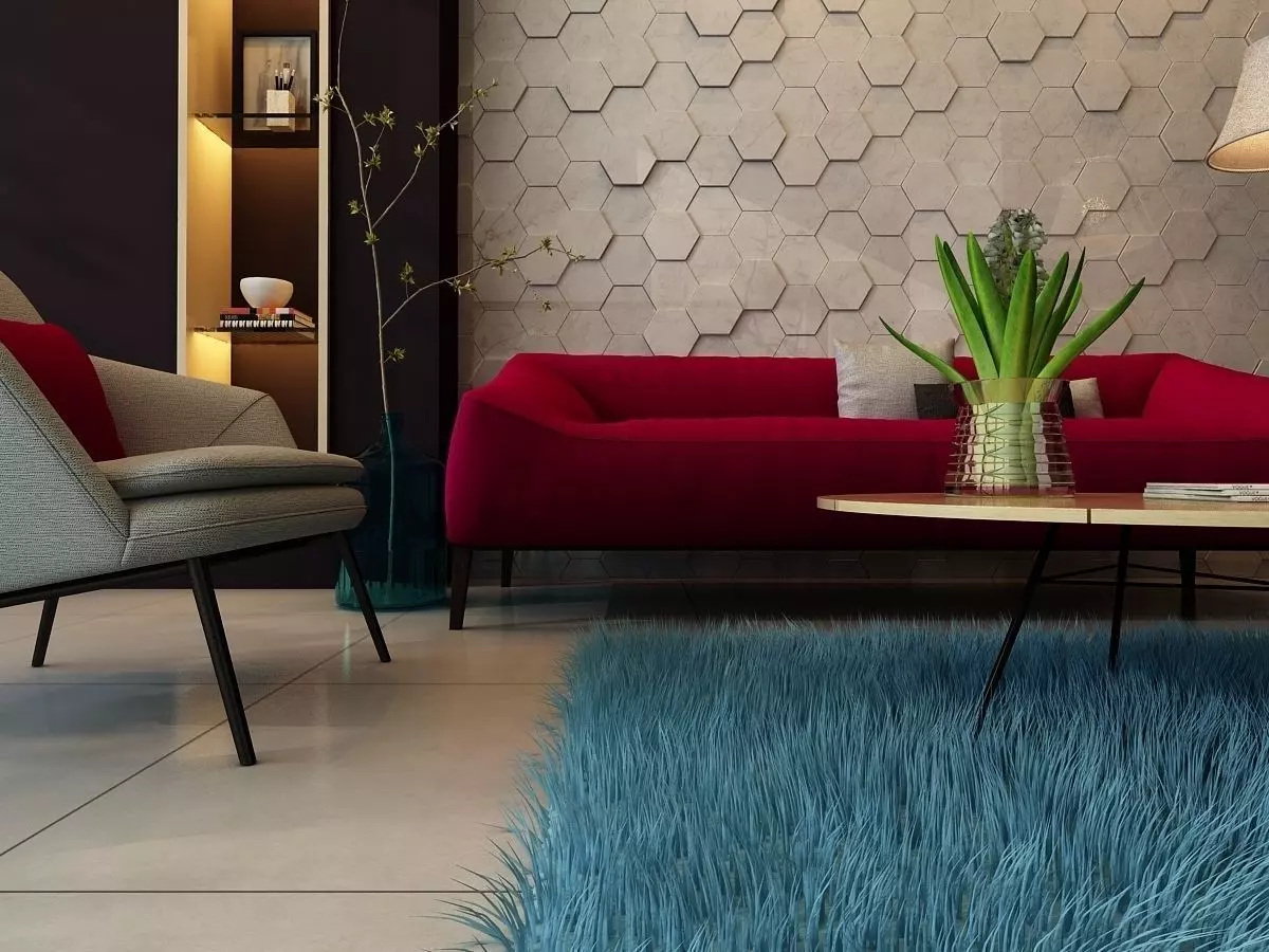 Furniture set modern living room with Free 3D model