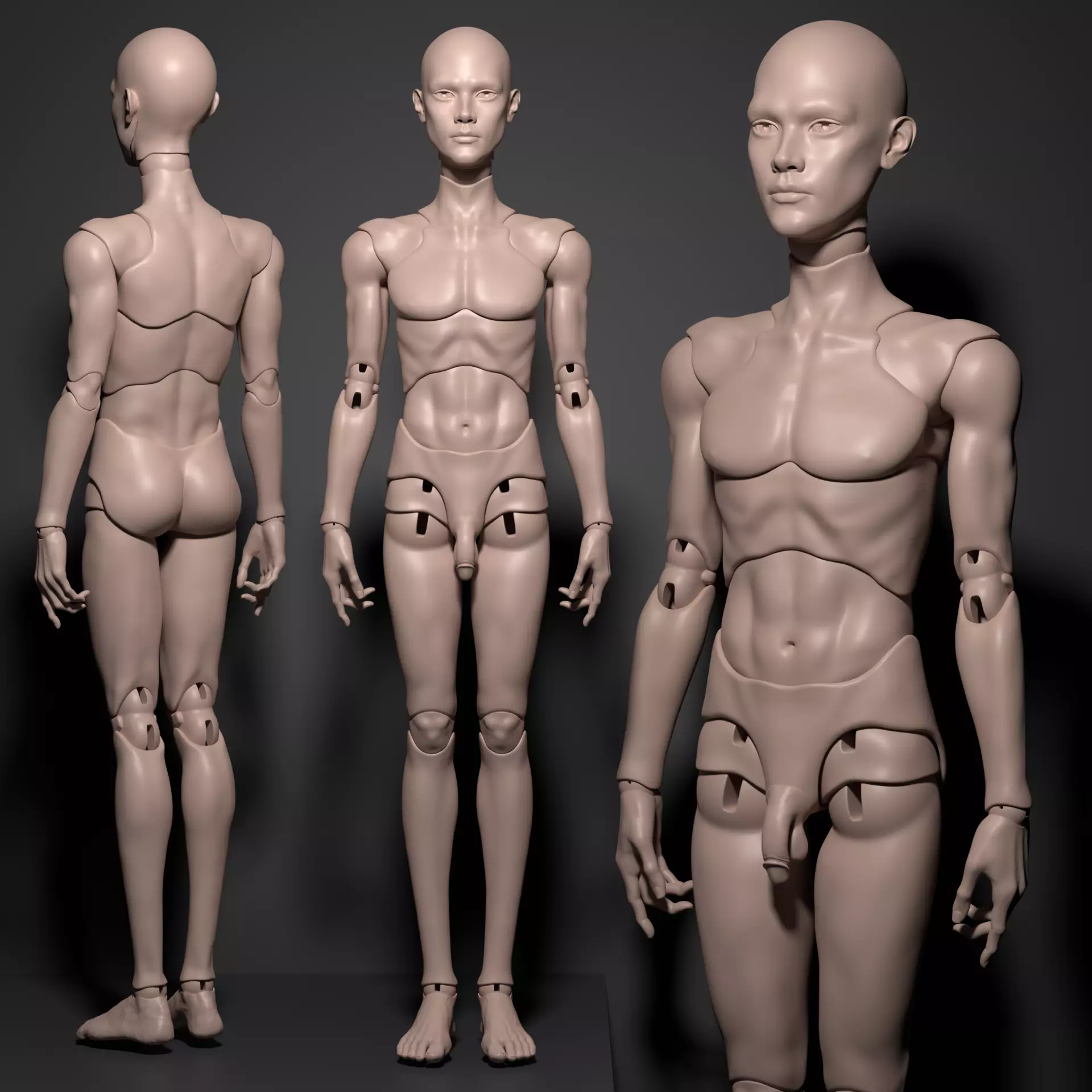 Model PR - Fashion Male BJD Doll STL OBJ 3D Print Model 3D model_0