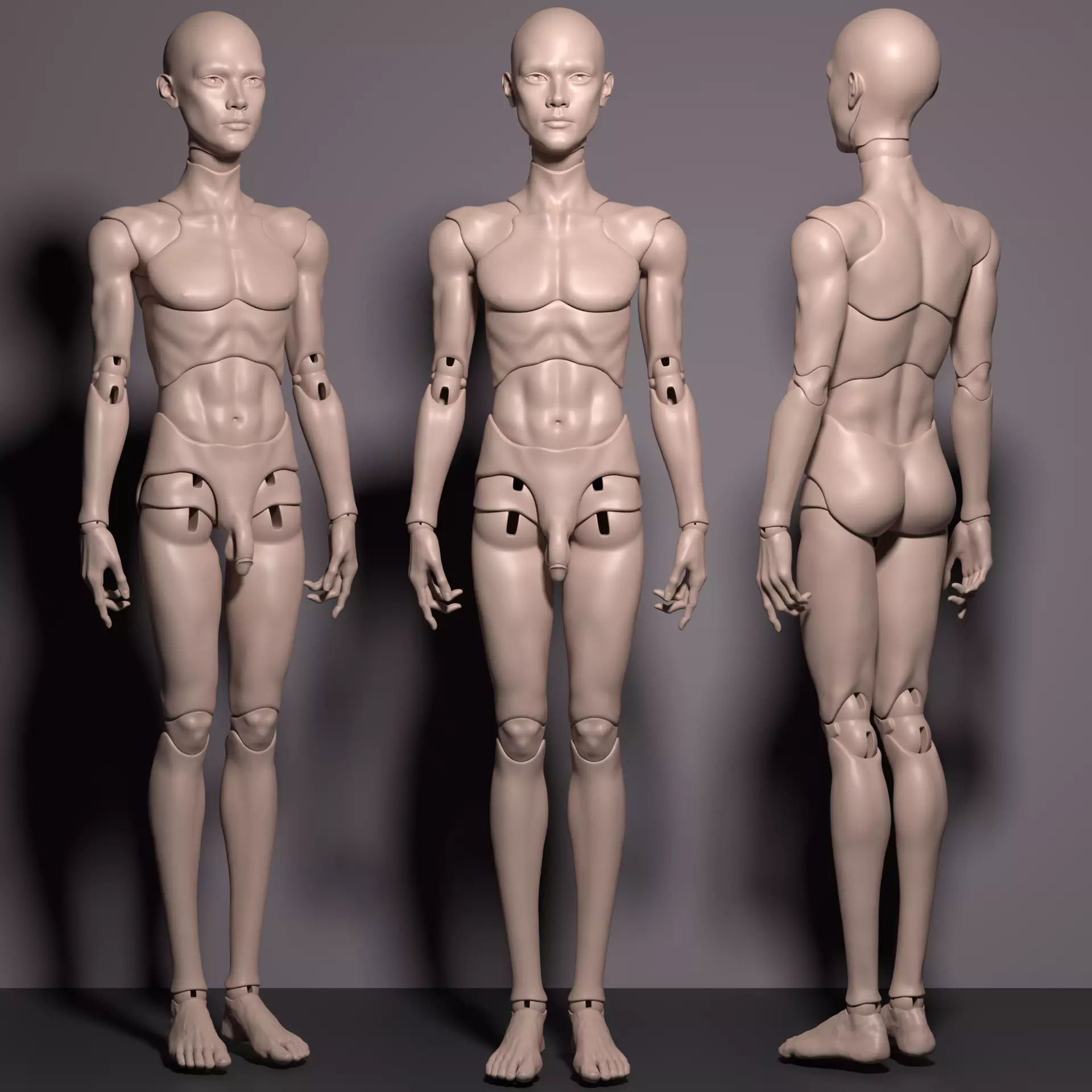 Model PR - Fashion Male BJD Doll STL OBJ 3D Print Model 3D model_3