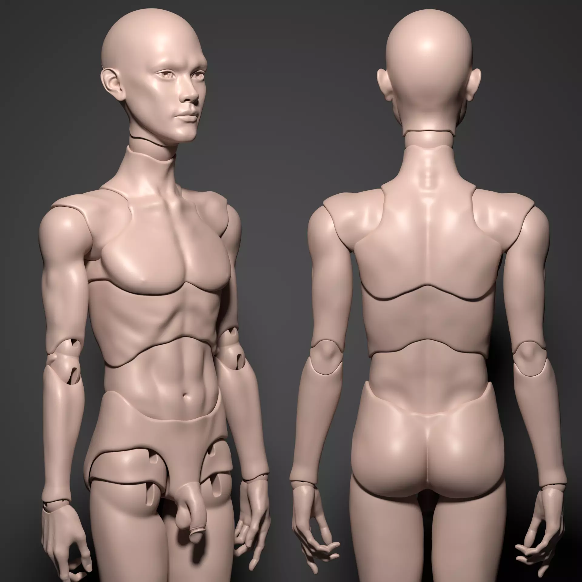 Model PR - Fashion Male BJD Doll STL OBJ 3D Print Model 3D model_4