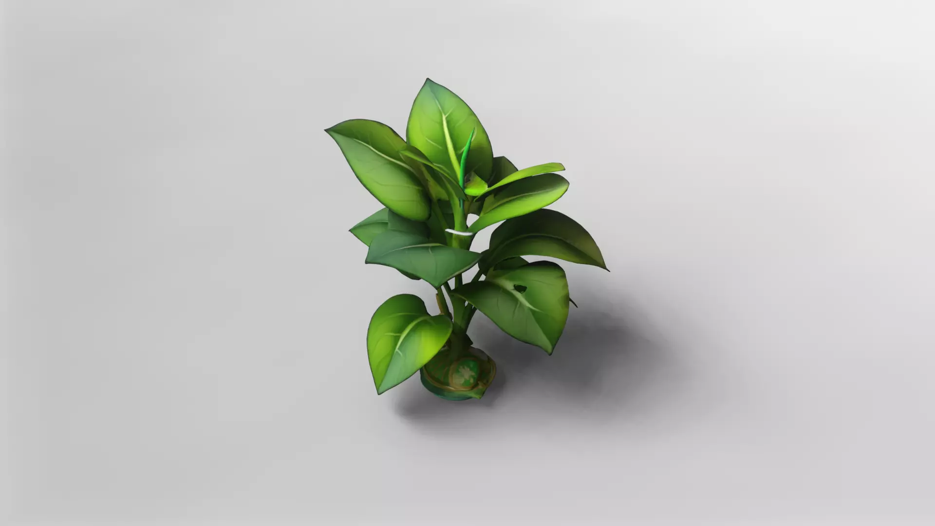 Realistic Green Plant 3D Model with Textures 3D model_0