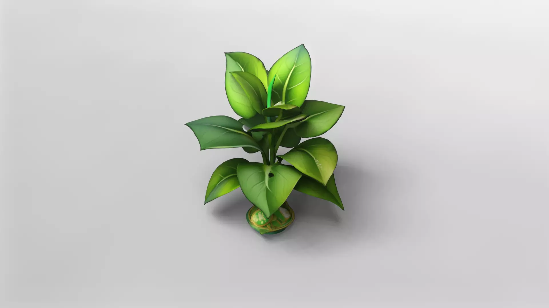 Realistic Green Plant 3D Model with Textures 3D model_1