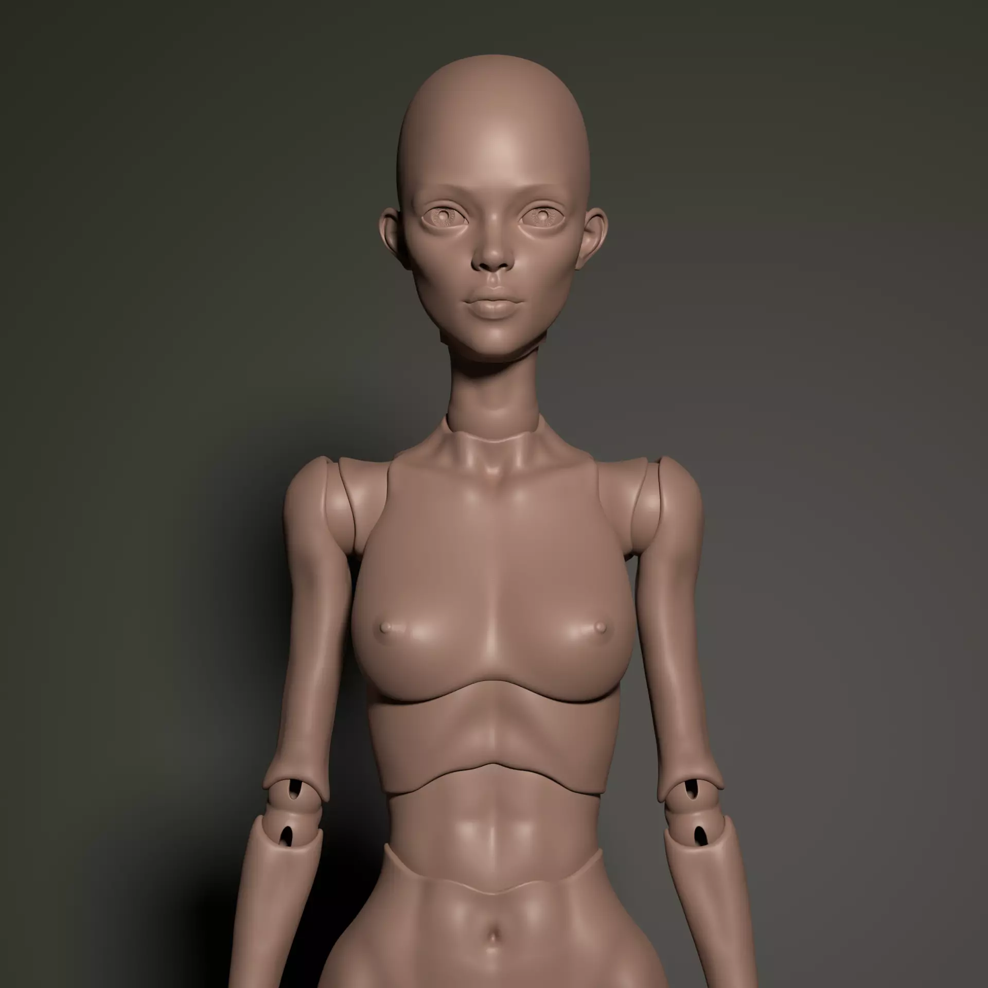 Model WR3 - Anime Female BJD Doll STL OBJ 3D Print Model 3D model_2