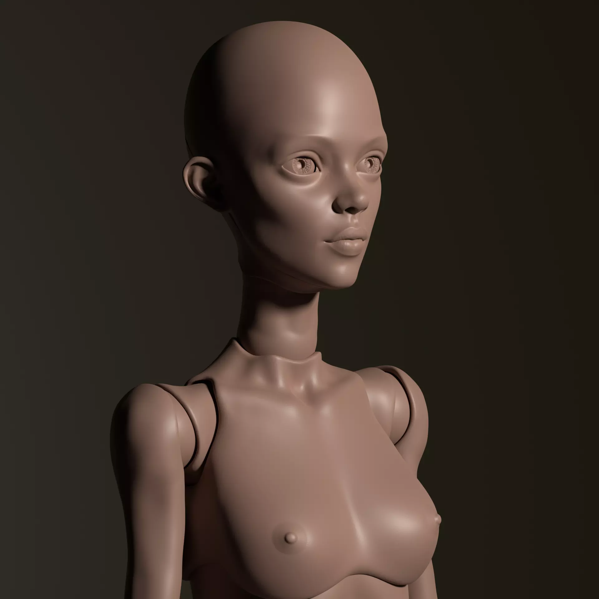 Model WR3 - Anime Female BJD Doll STL OBJ 3D Print Model 3D model_3