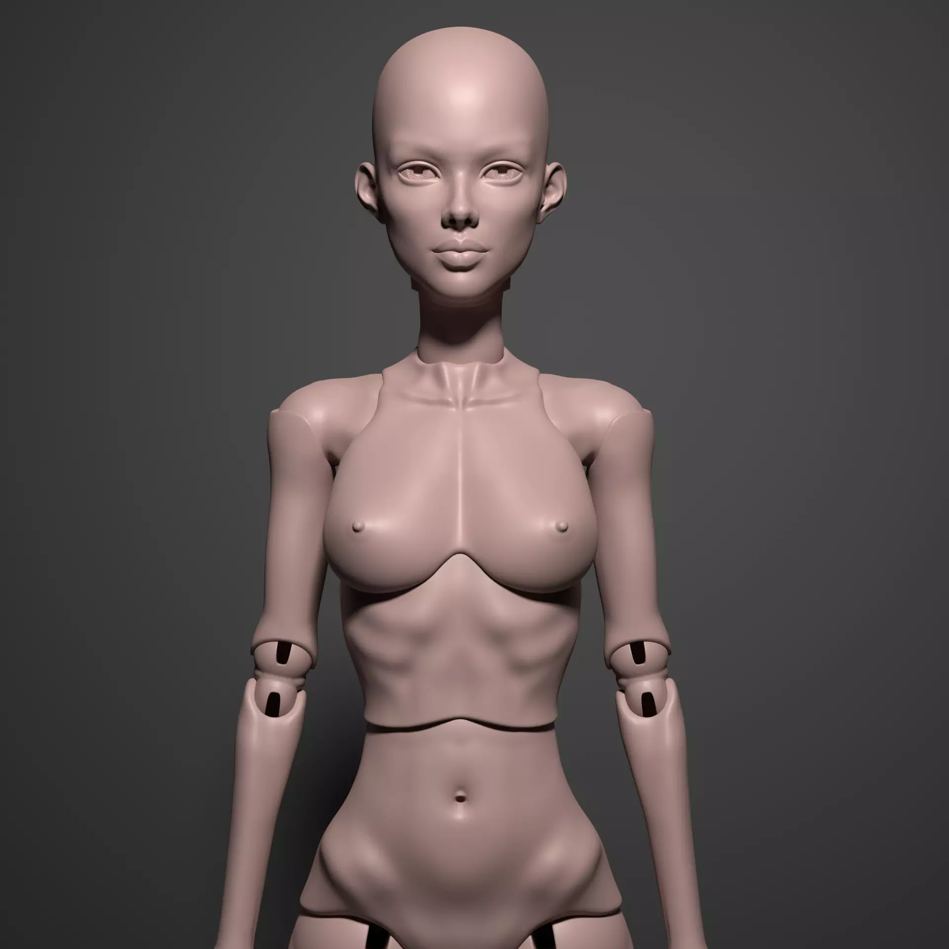 Model DS - Realistic Female BJD Doll STL OBJ 3D Print Model 3D model_4