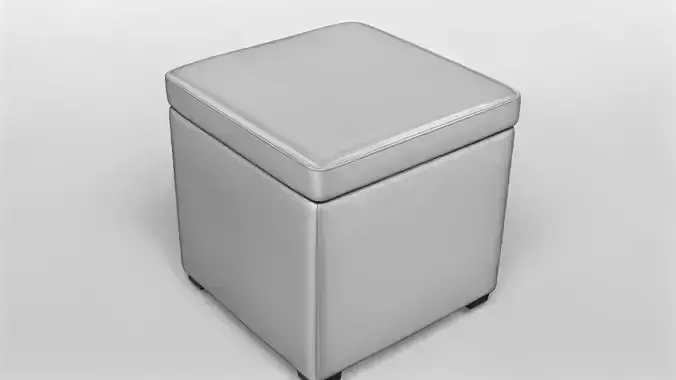 Modern Upholstered Storage Ottoman Pouf 3D model