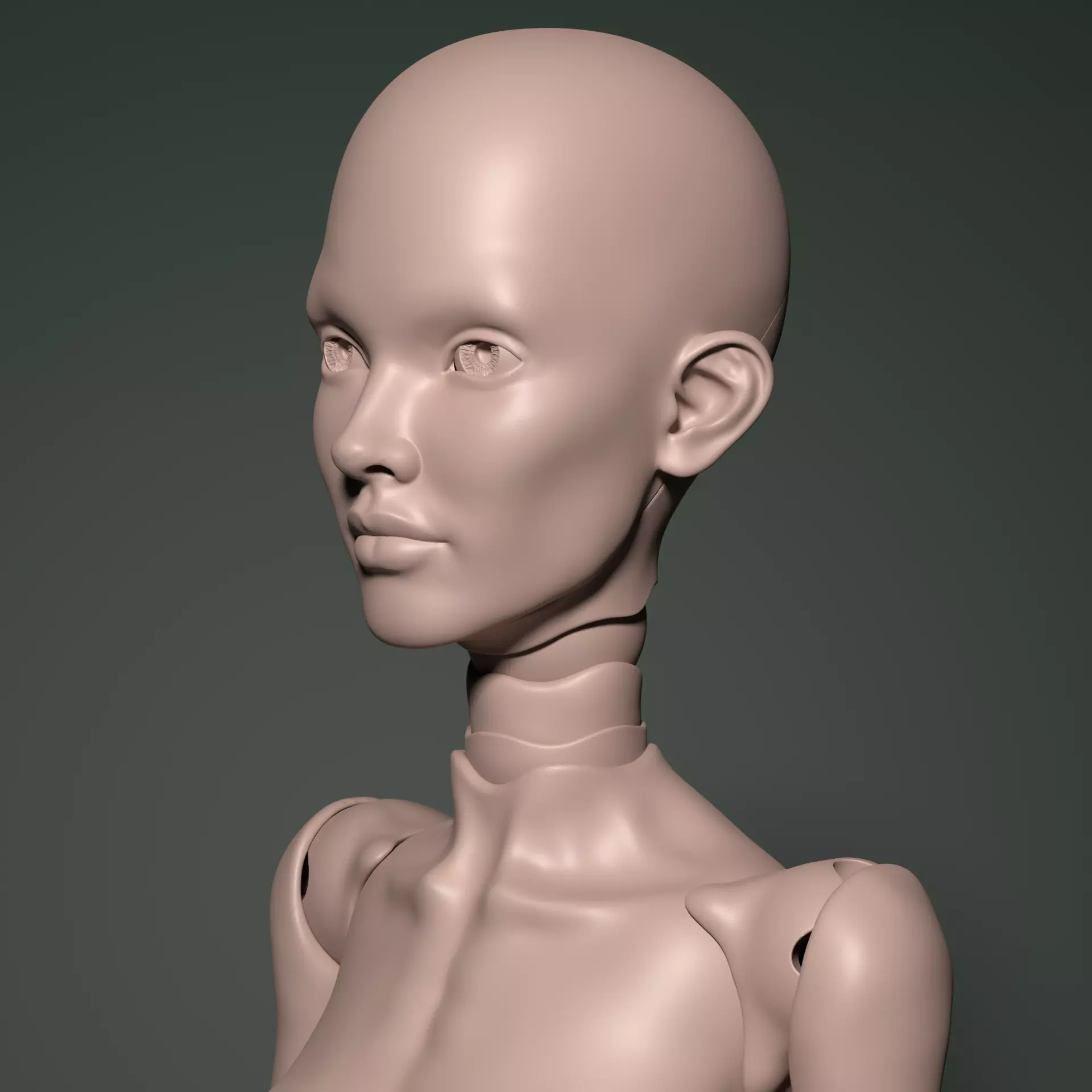 Model PM - Mini Female BJD Doll STL OBJ 3D Print Model 3D model_2