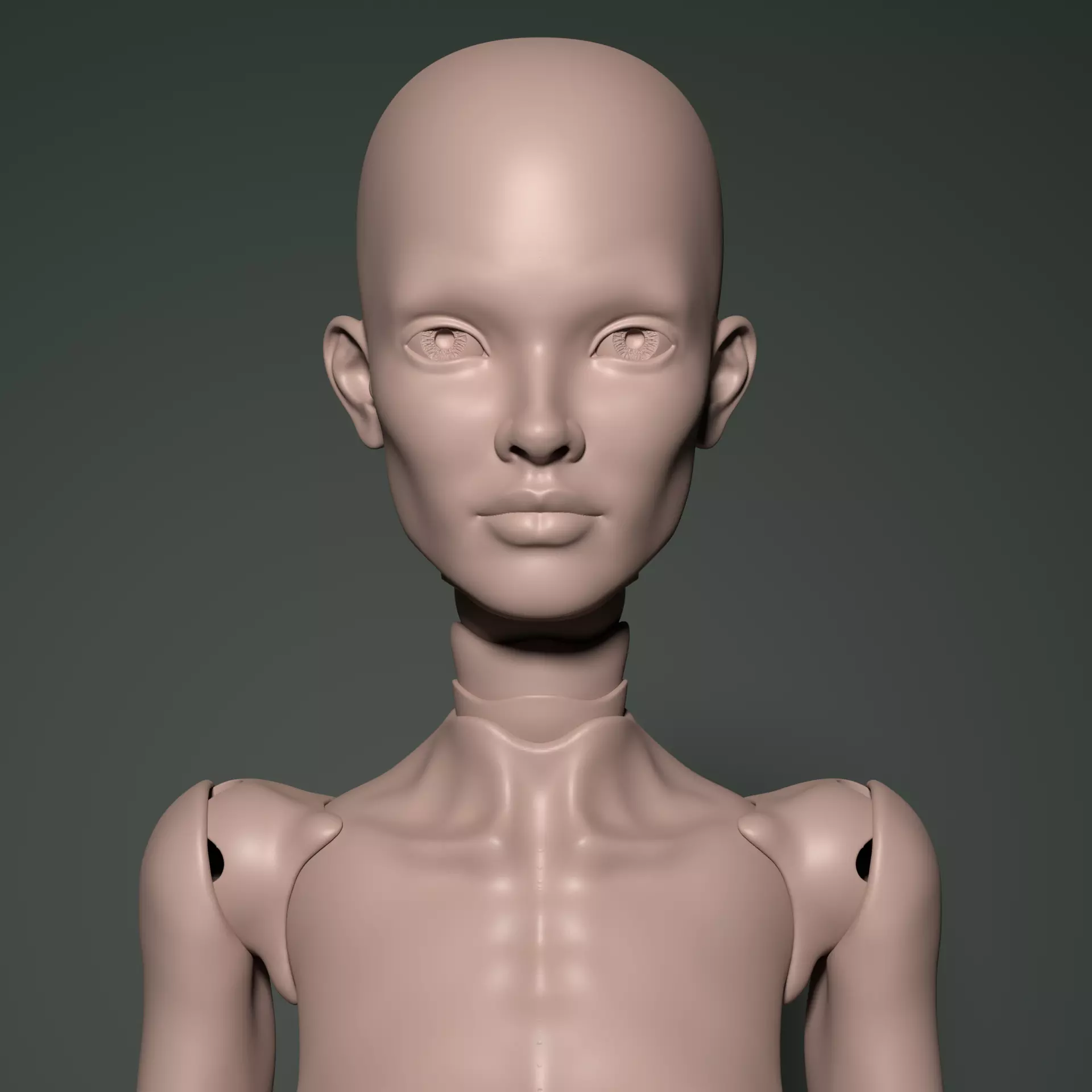 Model PM - Mini Female BJD Doll STL OBJ 3D Print Model 3D model_3