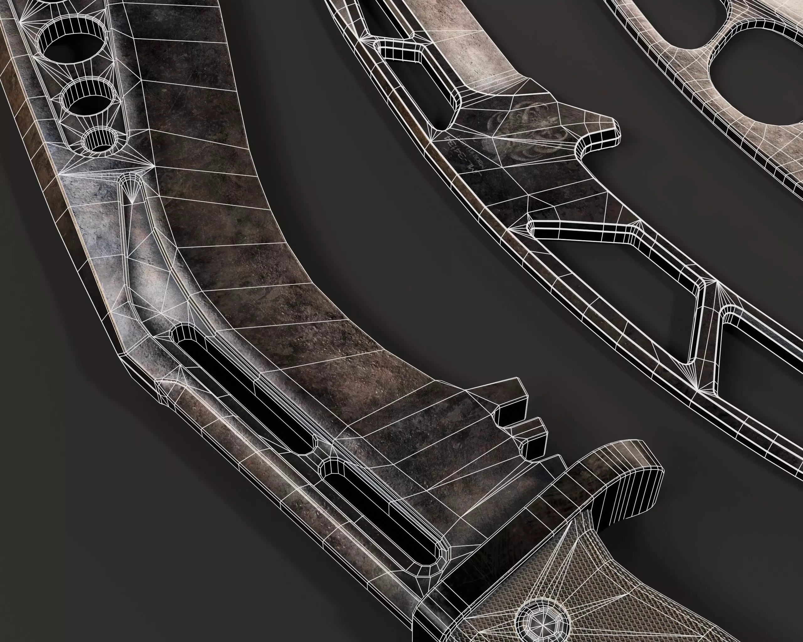 Tactical Knives Set 2 Low-poly 3D model_13