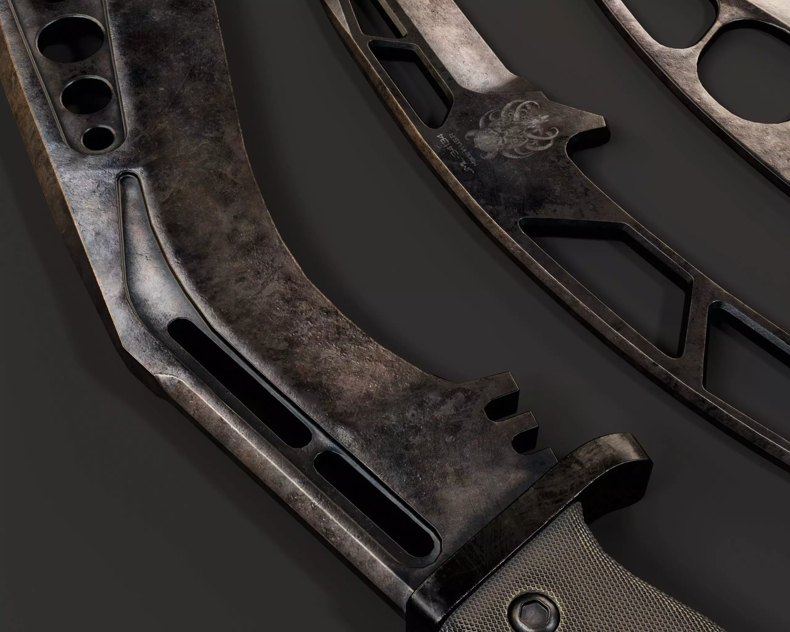 Tactical Knives Set 2 Low-poly 3D model_12