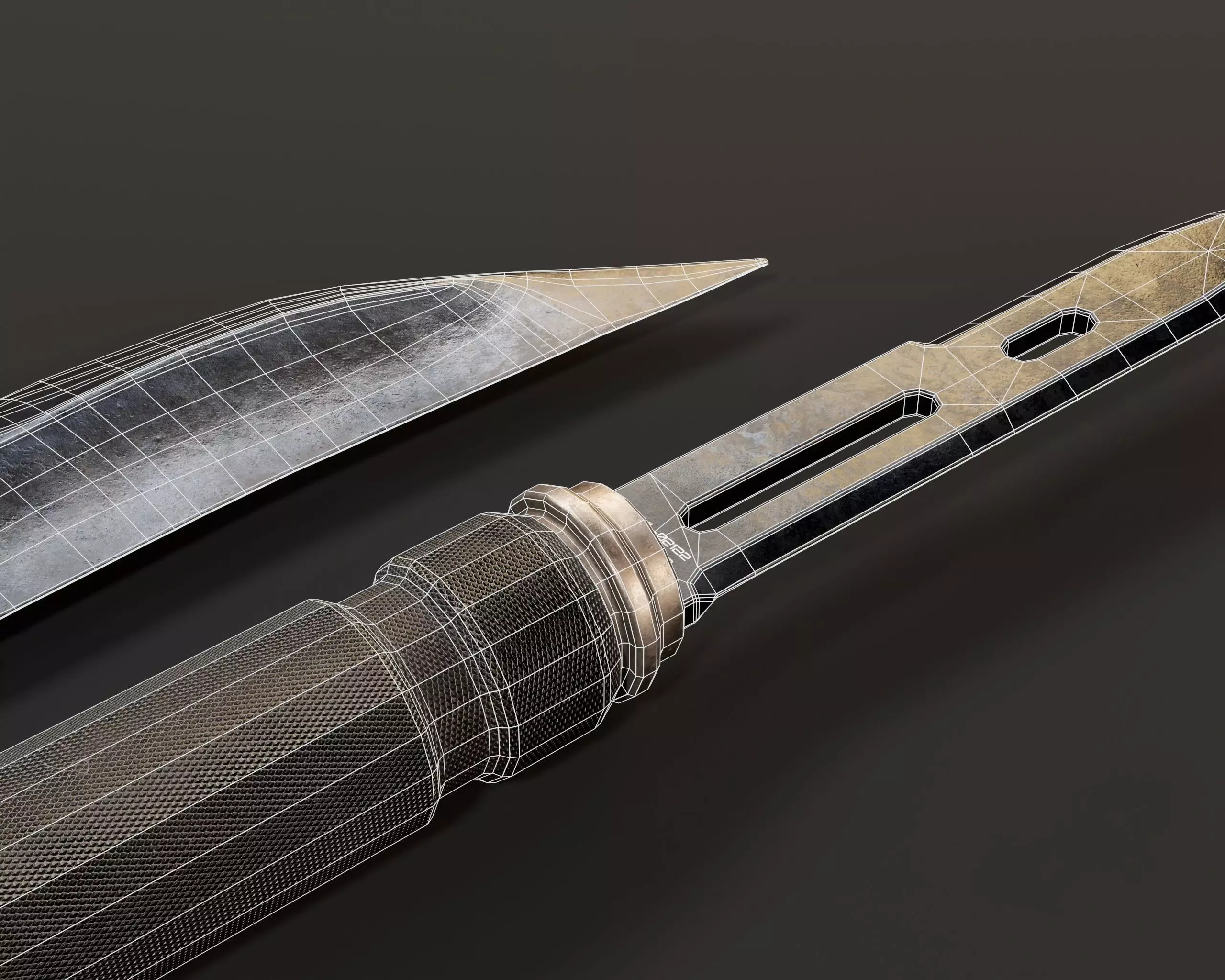 Tactical Knives Set 3 Low-poly 3D model_11