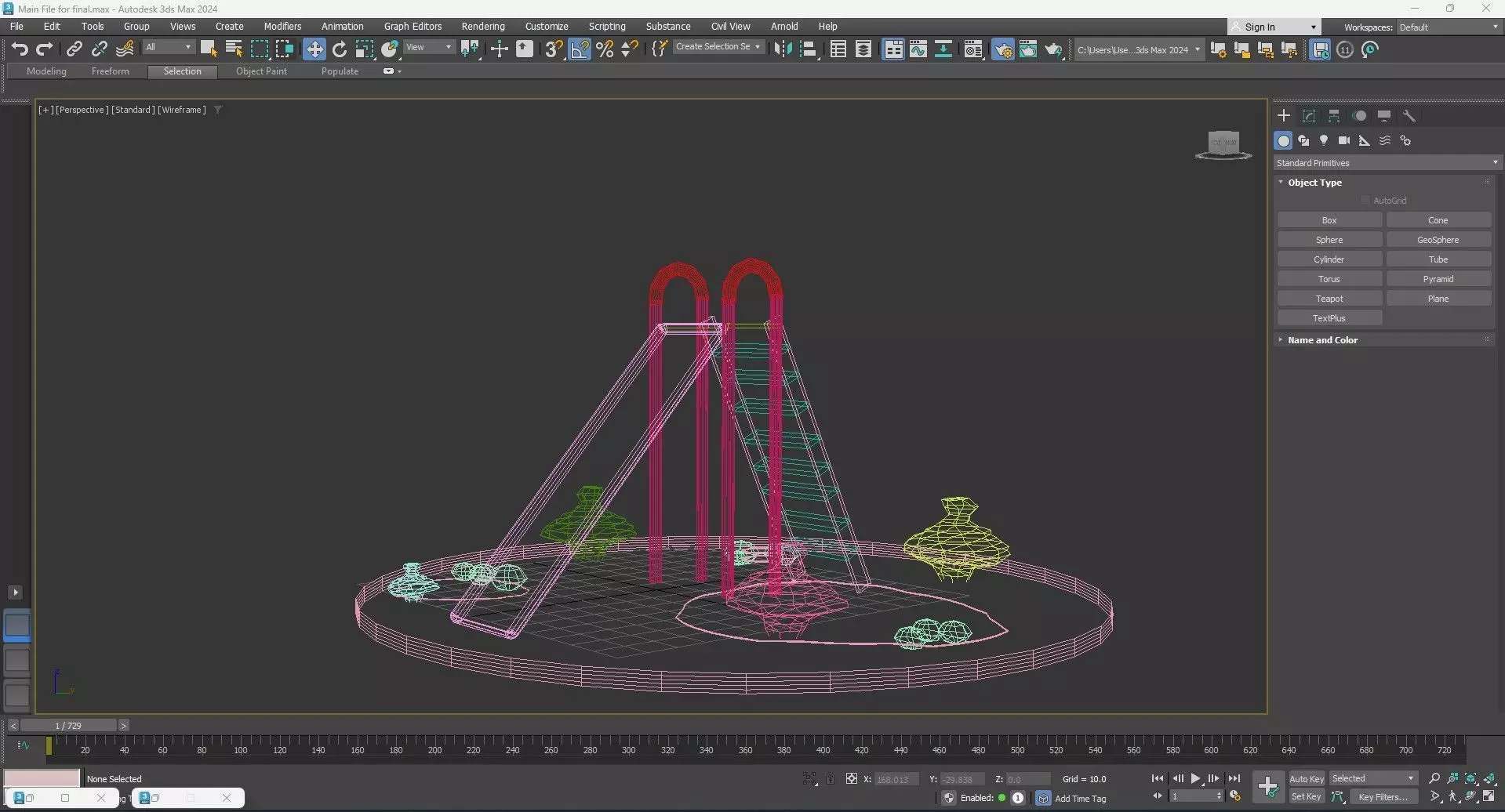 Playground Slide Low Poly  3D model_11