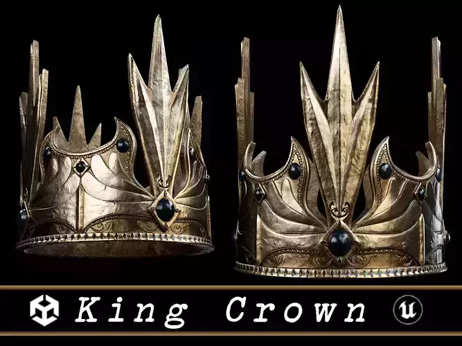 Medieval King Crown Low-poly 3D model