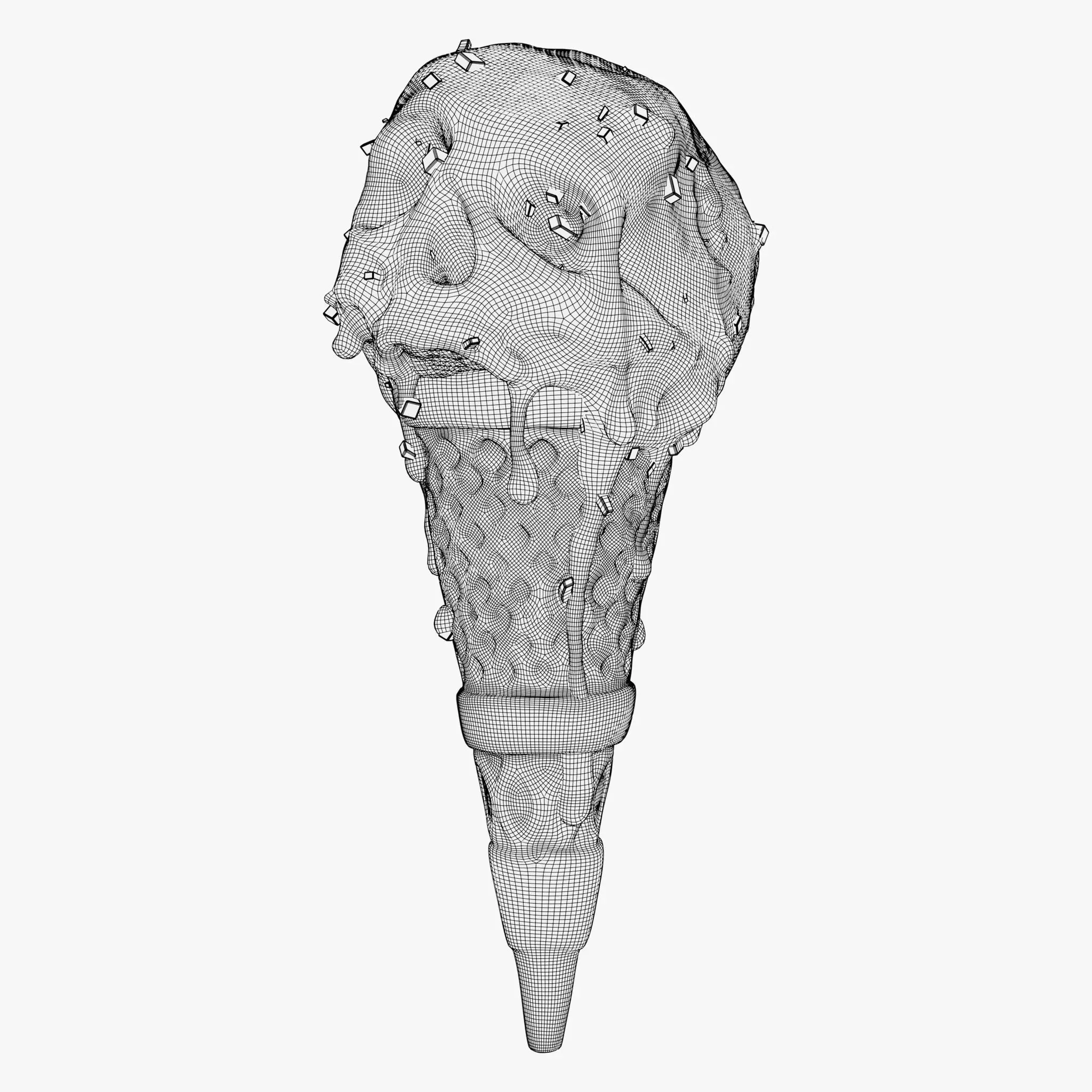 Chocolate Skull IceCream Cone M1 3D model_6