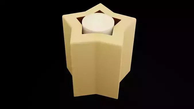 Star Shaped Candle Low-poly 3D model