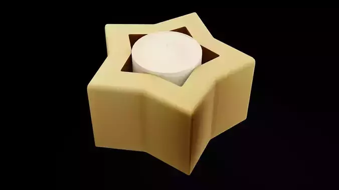 Star Shaped Candle Low-poly 3D model