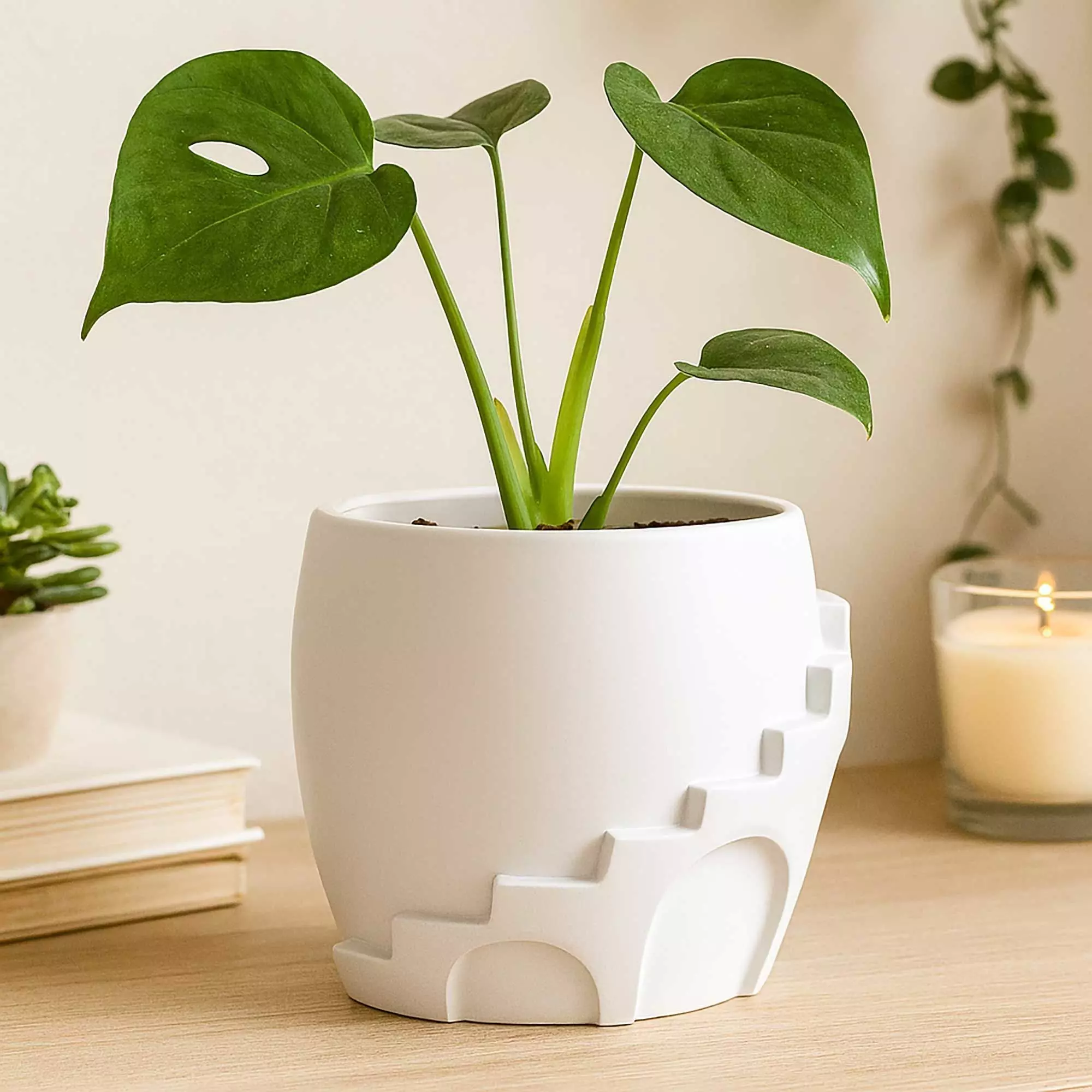 Tower Plant Pot With Drainage No Supports 3D print model