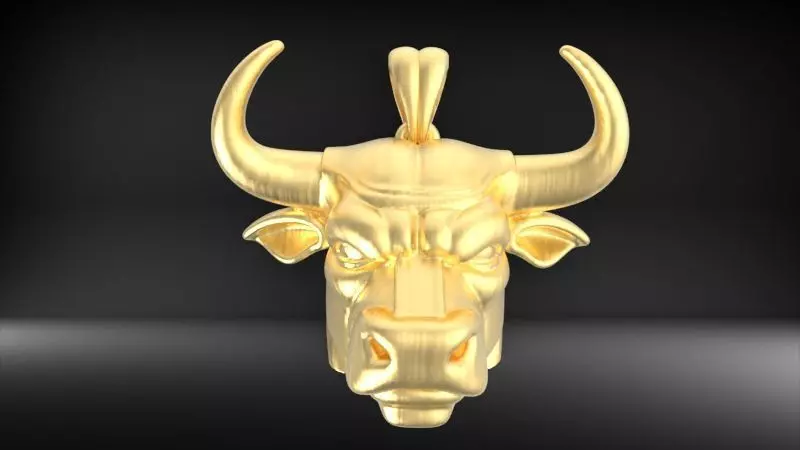 Vintage Angry Bull Design Punk Pendant Jewelry 3D print model