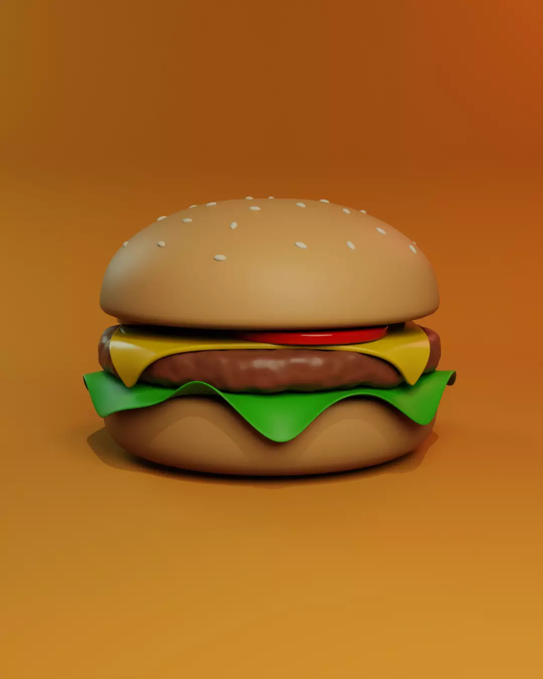 Burger Low-poly 3D model_1