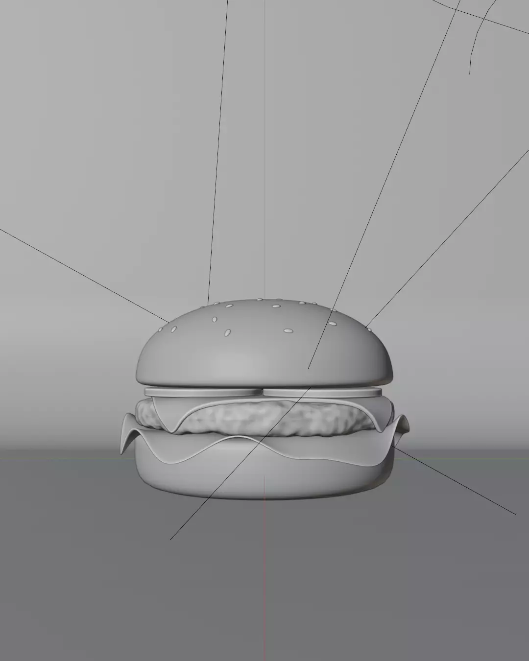 Burger Low-poly 3D model_8