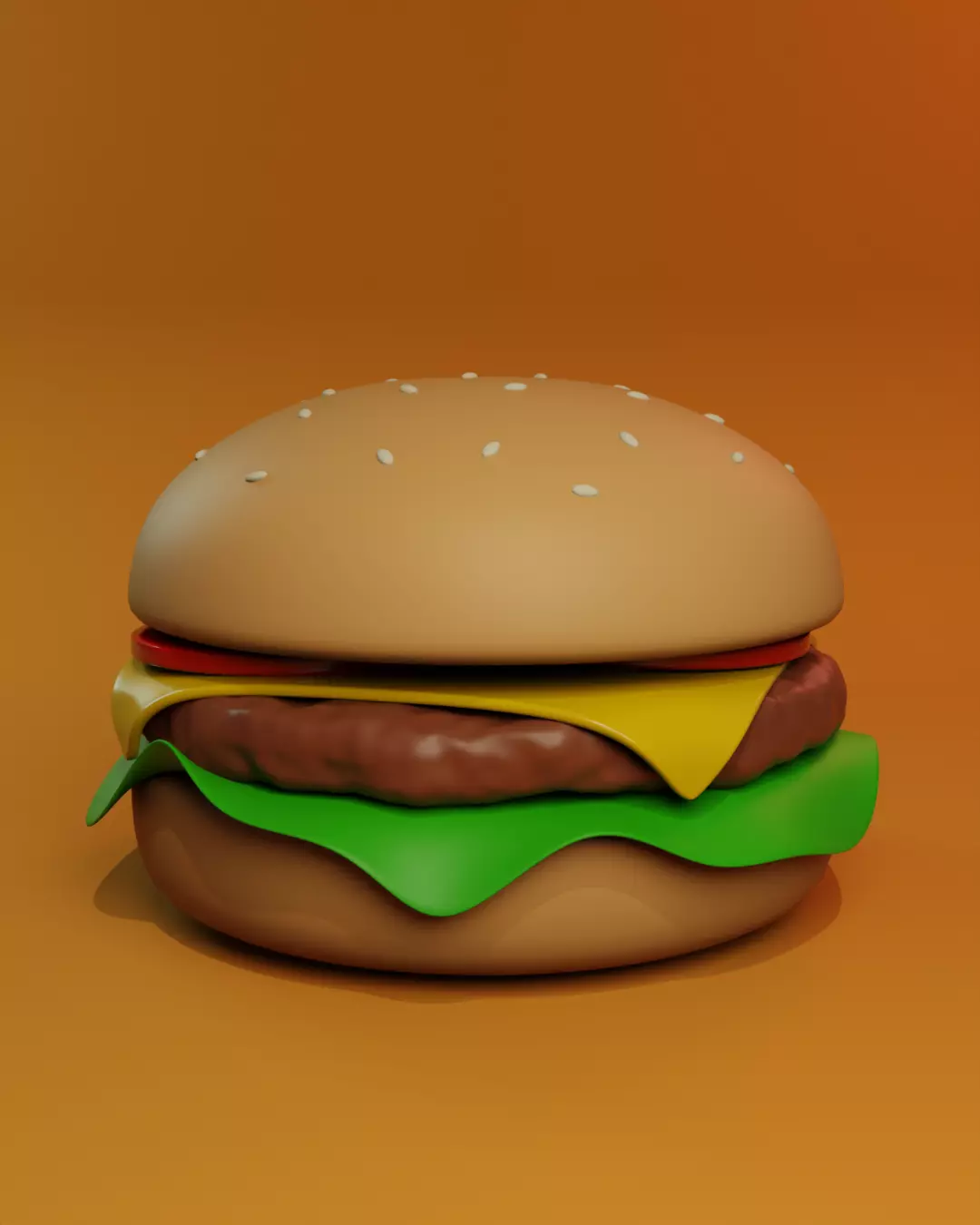 Burger Low-poly 3D model_3