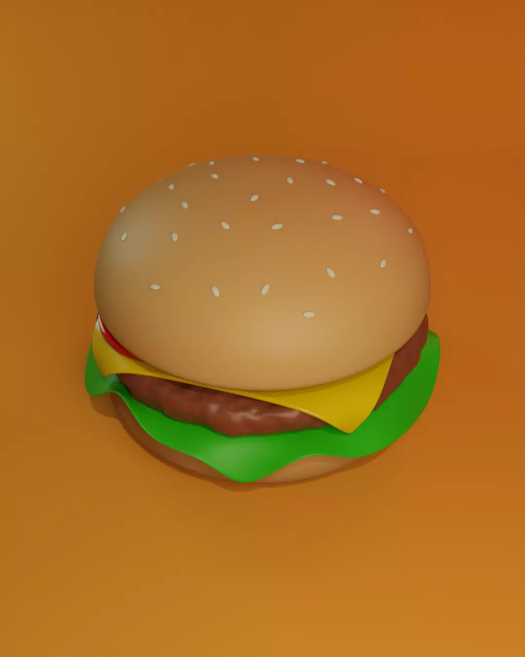Burger Low-poly 3D model_5