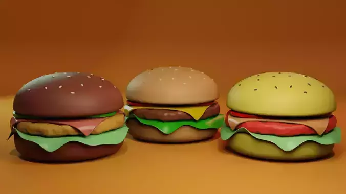 Burger Low-poly 3D model