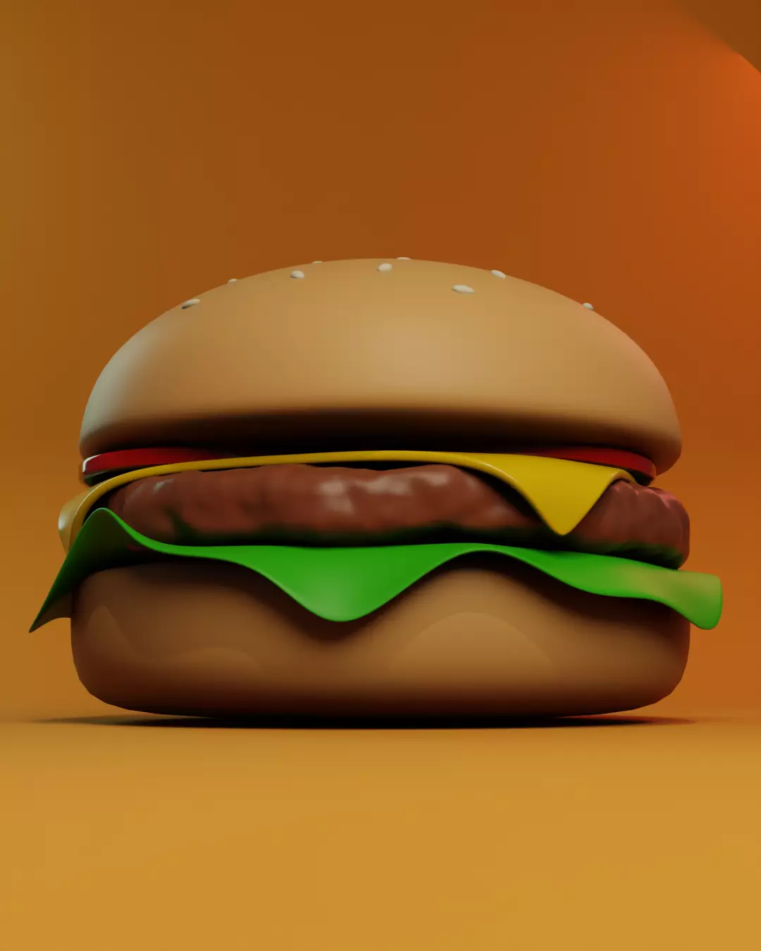 Burger Low-poly 3D model_6