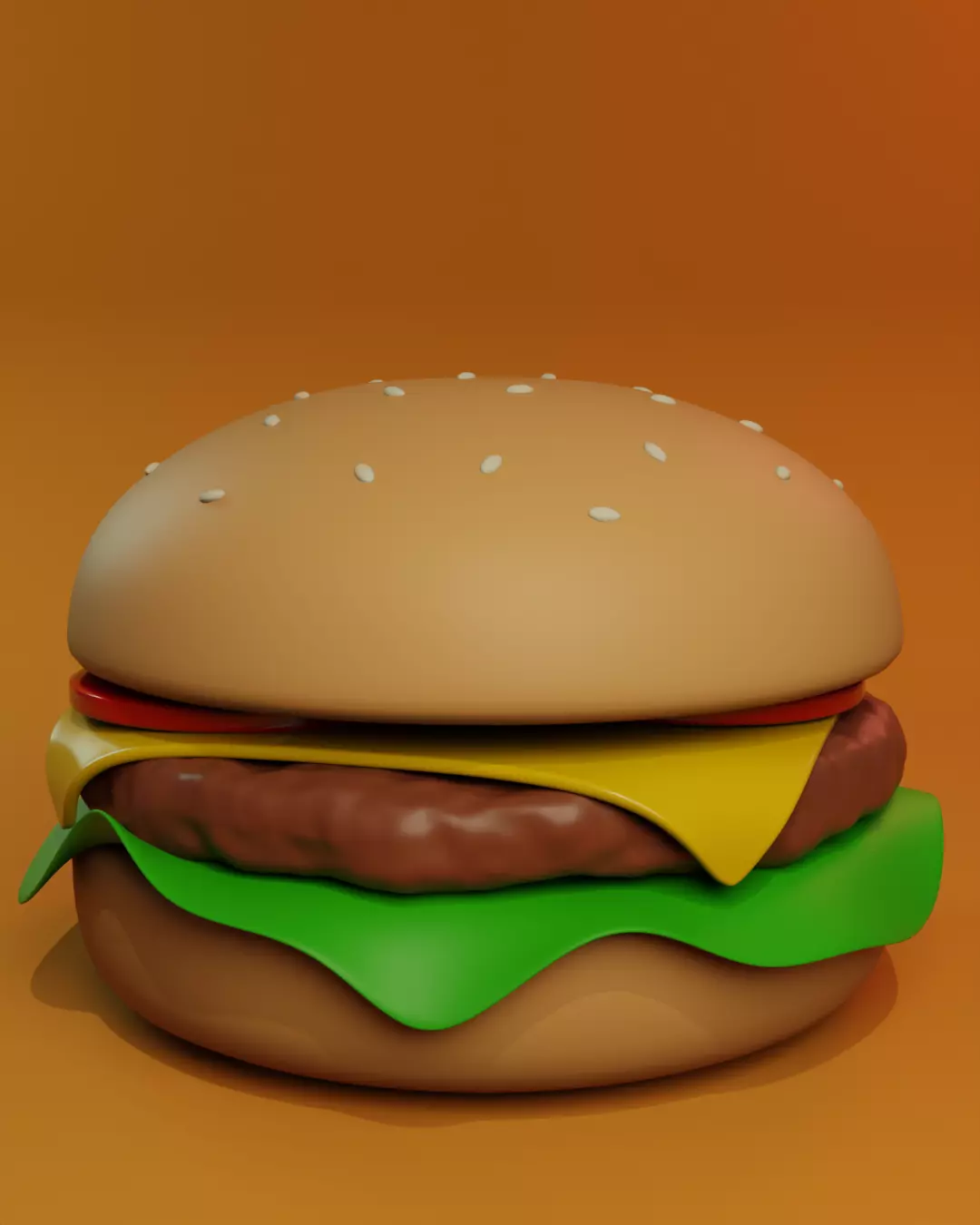 Burger Low-poly 3D model_2
