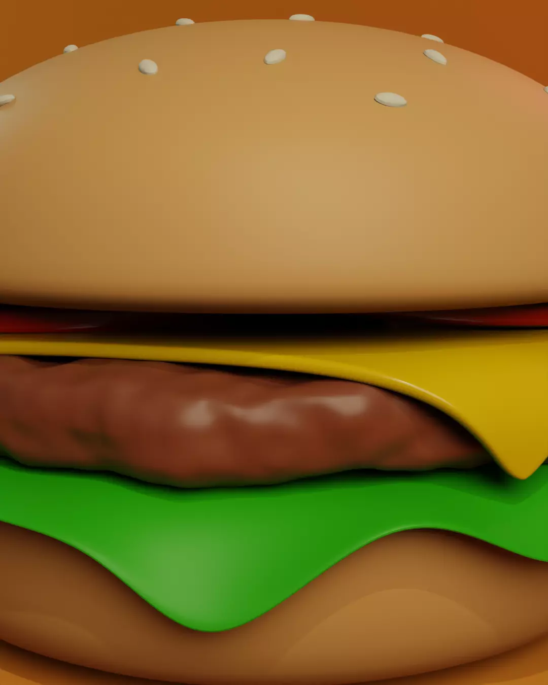Burger Low-poly 3D model_4