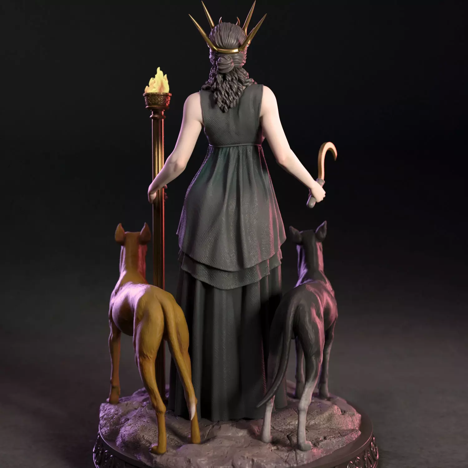 Hekate the greek goddess 3D print model_4