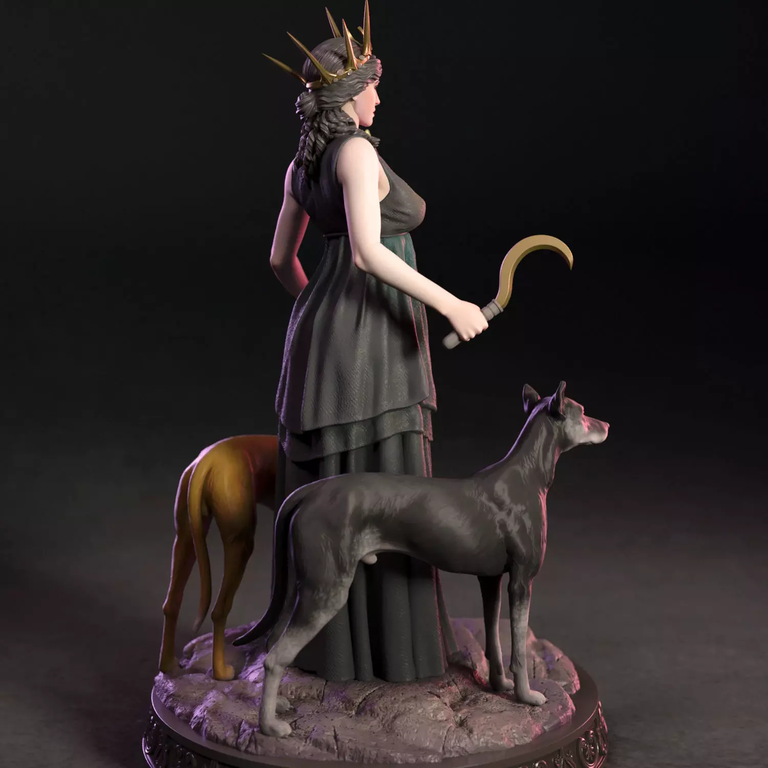 Hekate the greek goddess 3D print model_10