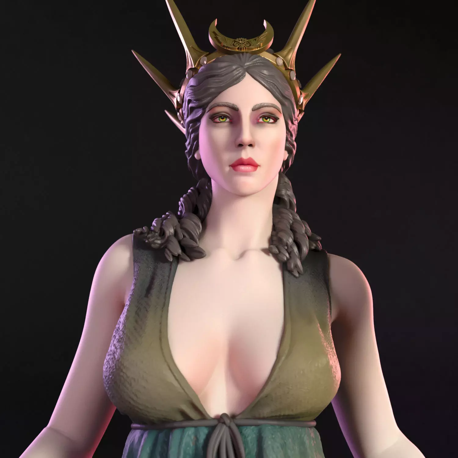 Hekate the greek goddess 3D print model_9