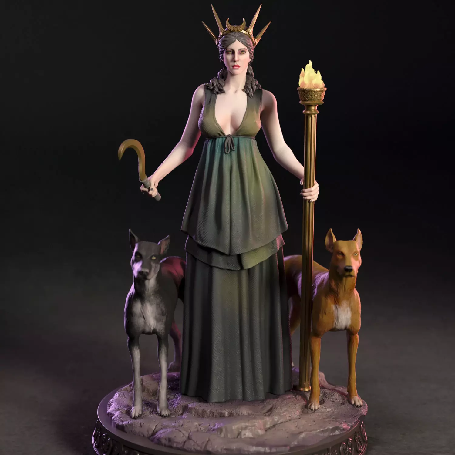 Hekate the greek goddess 3D print model_1