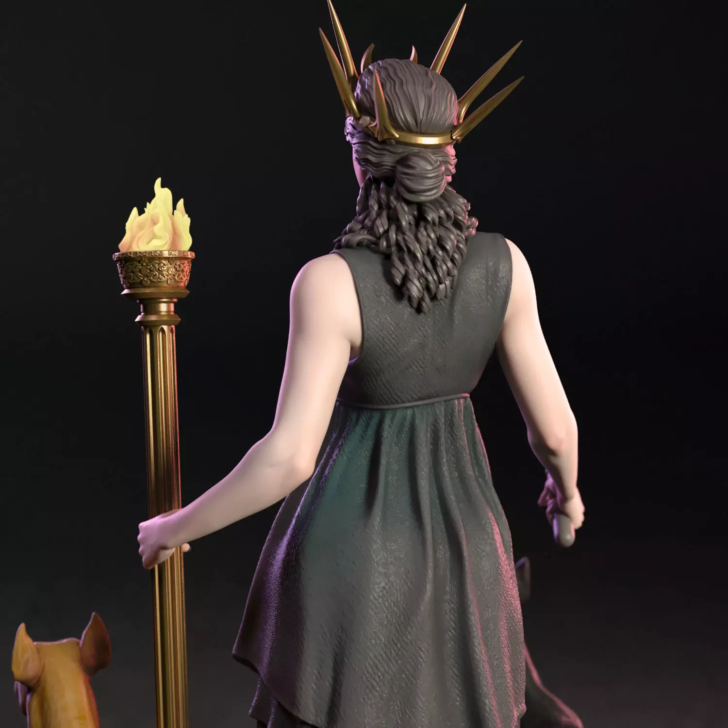 Hekate the greek goddess 3D print model_6