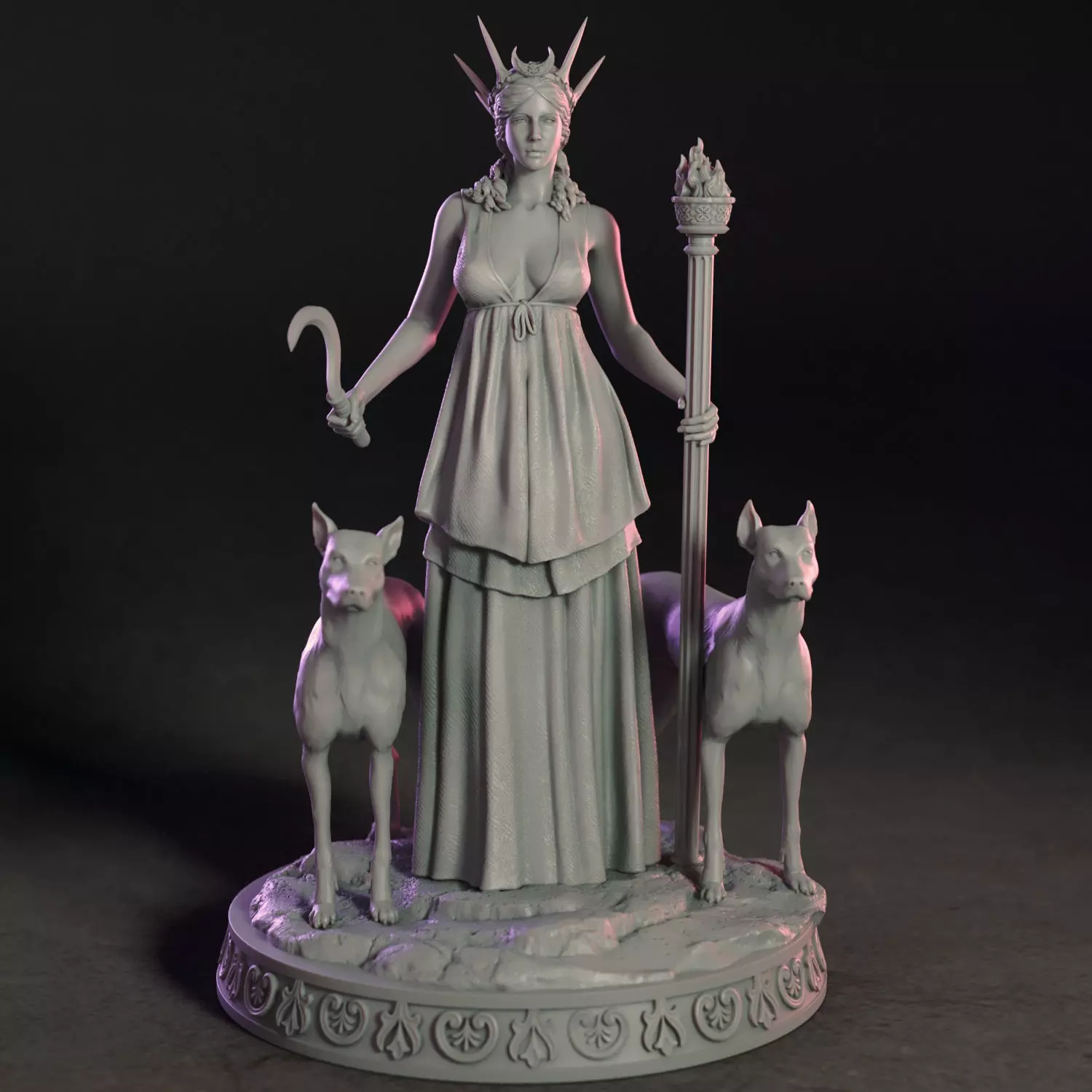 Hekate the greek goddess 3D print model_12