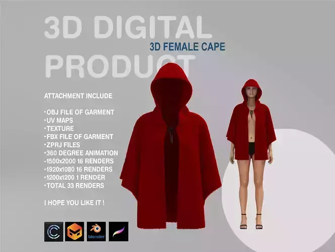 Female Cape 3D model